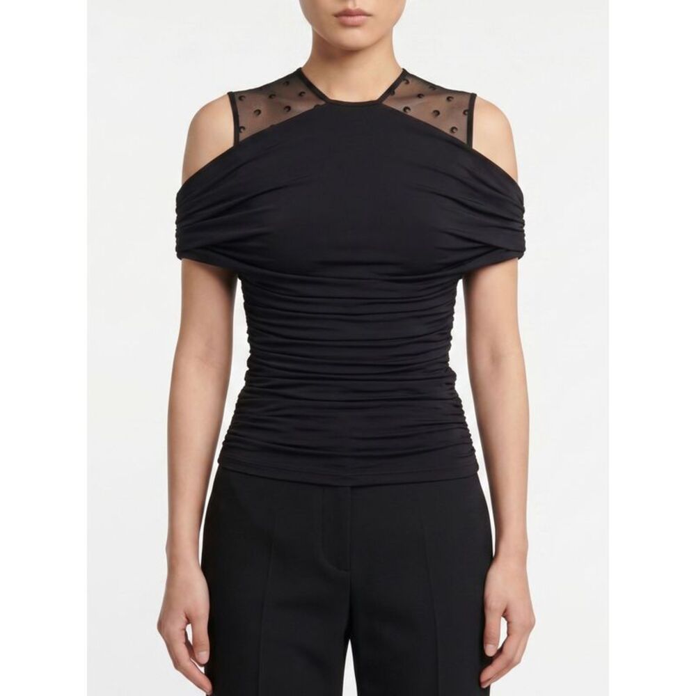Marine Serre Women Draped Off-The-Shoulder Stretch-Viscose Top Marine Serre